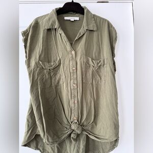 LOFT Sage Green Button-Down Women's Shirt